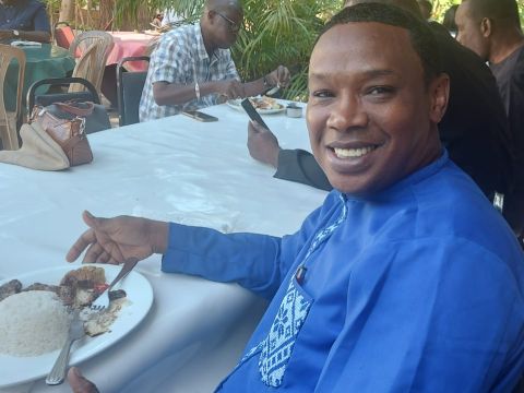 Prof. Oumar Diallo from AUF, enjoying some thiéboudiène 