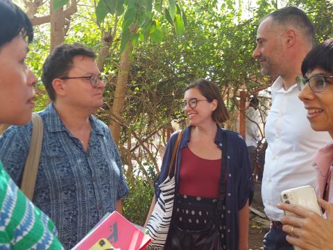IIAS Team chatting with Yann Philippe and Marion