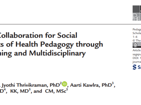Text cover from the Pedagogy in Health Promotion journal, with the authors' names and affiliations