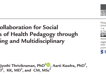 Text cover from the Pedagogy in Health Promotion journal, with the authors' names and affiliations